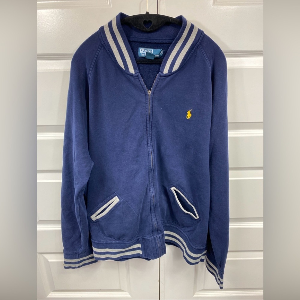 Polo Ralph Lauren Varsity Jacket 2XL XXL TTG Navy Letterman College Baseball Men